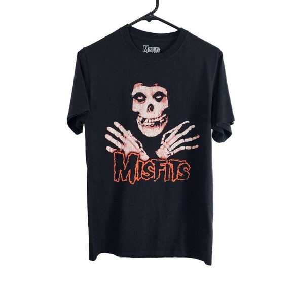 Misfits Skull & Crossbones Black T-Shirt Small 100% Cotton - Picture 1 of 4